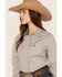Image #2 - Cinch Women's Medallion Print Long Sleeve Button-Down Stretch Western Shirt, Light Purple, hi-res