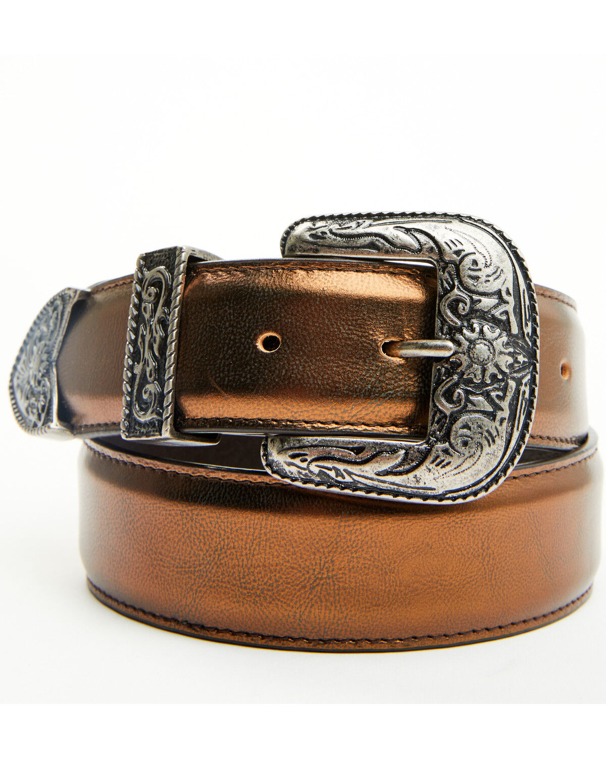 Image #1 - Idyllwind Women's Metallic Etched Western Belt, Bronze, hi-res