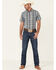 Gibson Men's Echo Plaid Short Sleeve Button-Down Western Shirt , Medium Blue, hi-res