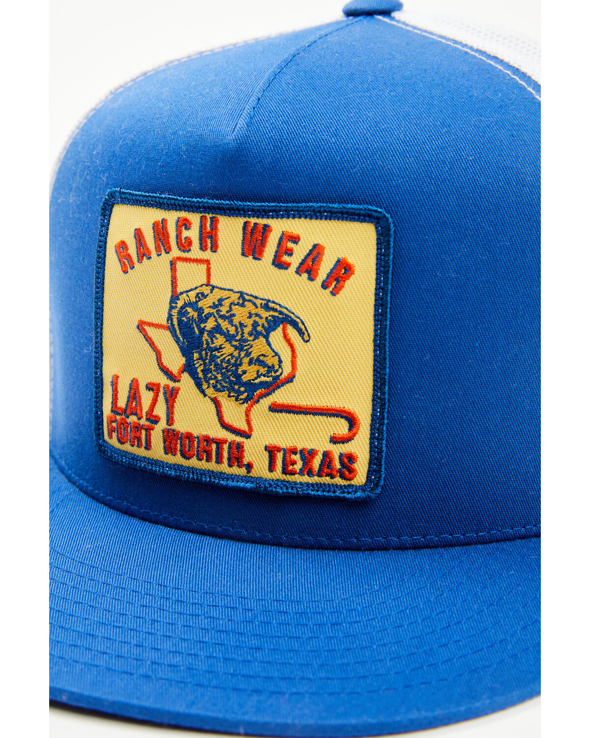 Image #2 - Lazy J Ranch Wear Men's Boot Barn Exclusive Cowtown Logo Ball Cap, Blue/white, hi-res