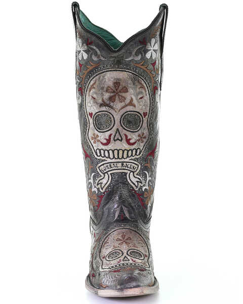 Image #5 - Corral Women's Sugar Skull Embroidery Western Boots - Snip Toe, , hi-res