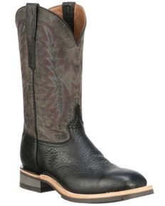 Lucchese Men's Anthracite Black Western Boots - Round Toe, Black, hi-res