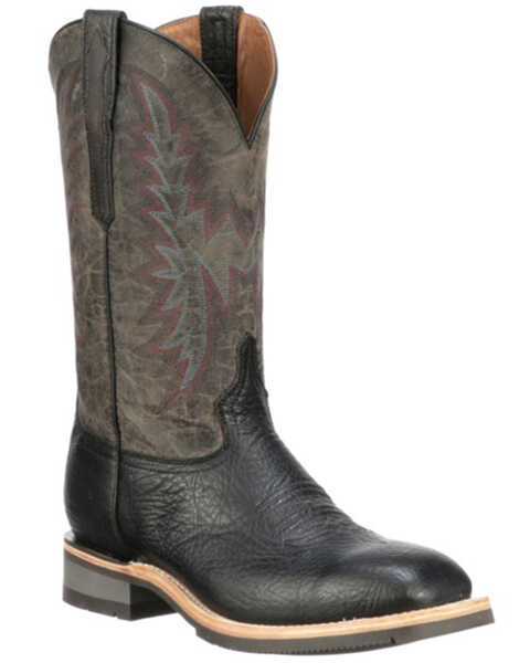 Lucchese Men's Anthracite Black Western Boots - Broad Square Toe, Black, hi-res