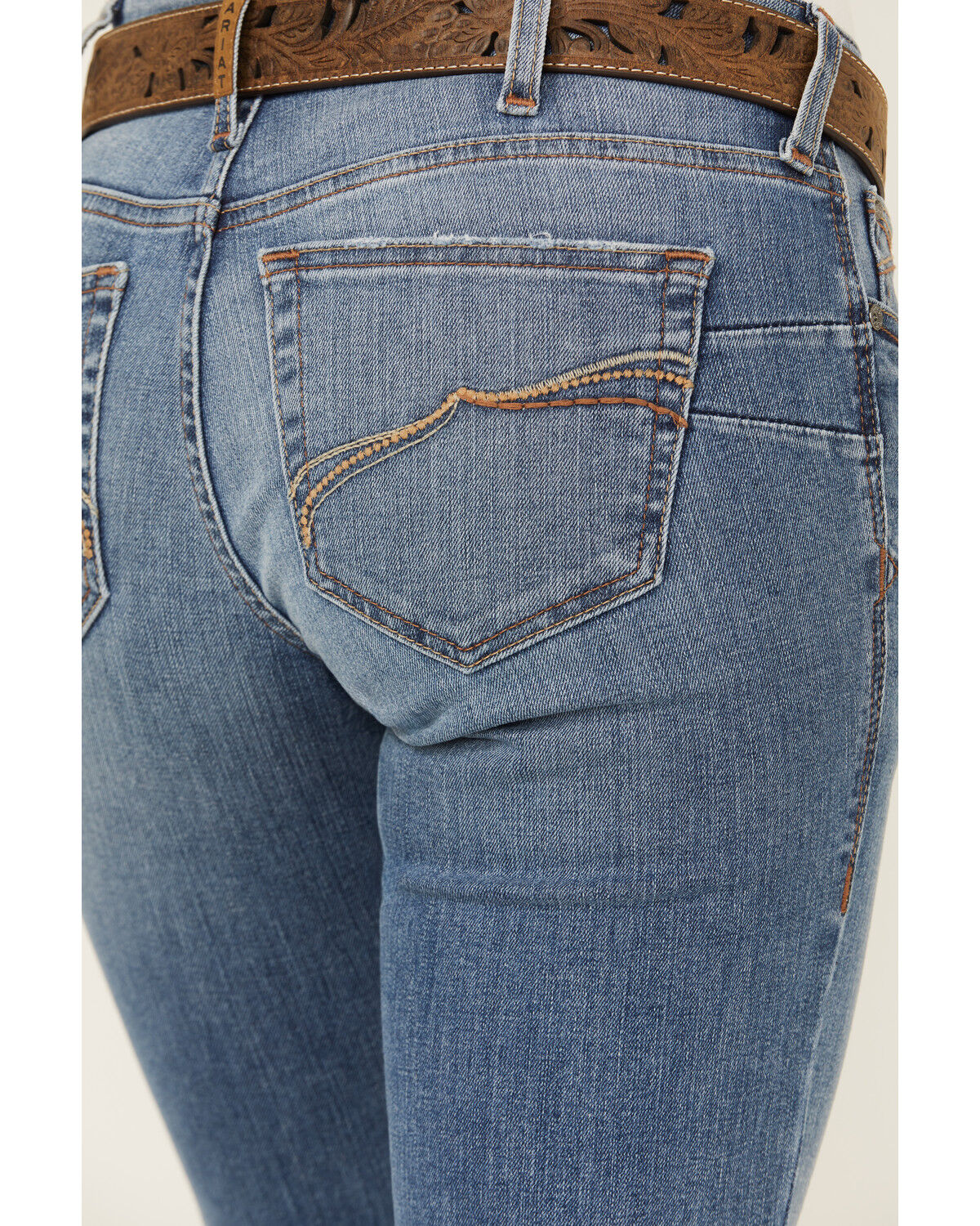 Image #2 - Ariat Women's Allison Medium Wash Mid Rise Bootcut Stretch Denim Jeans, Medium Wash, hi-res