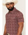 Image #2 - Rock & Roll Denim Men's Game Day Short Sleeve Snap Polo, Maroon, hi-res