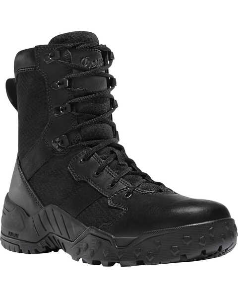Danner Men's Black Scorch Side-Zip 8" Tactical Boots - Round Toe , Black, hi-res
