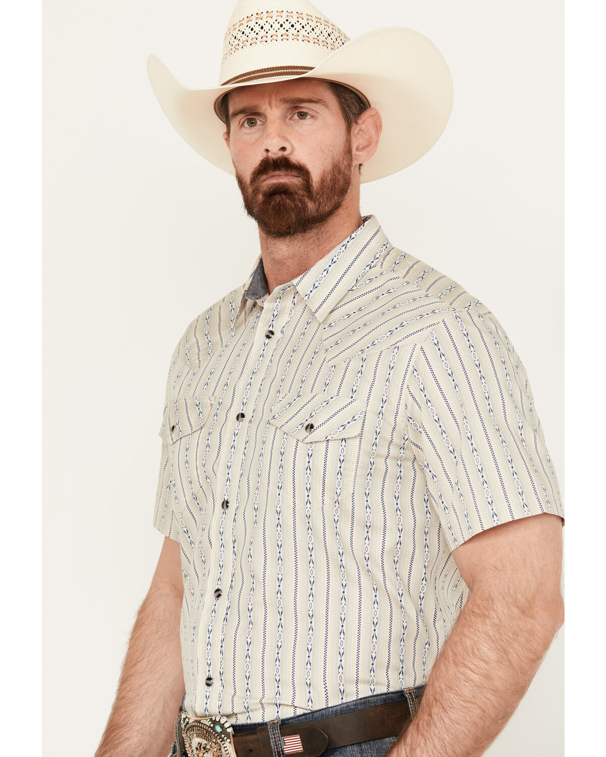 Image #2 - Cody James Men's Maya Striped Short Sleeve Western Snap Shirt, , hi-res