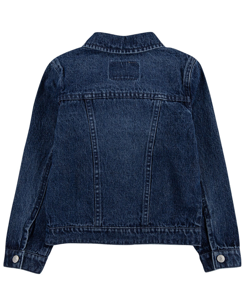 Levi's Toddler Girls' Dark Wash Denim Button-Down Trucker Jacket , Blue, hi-res