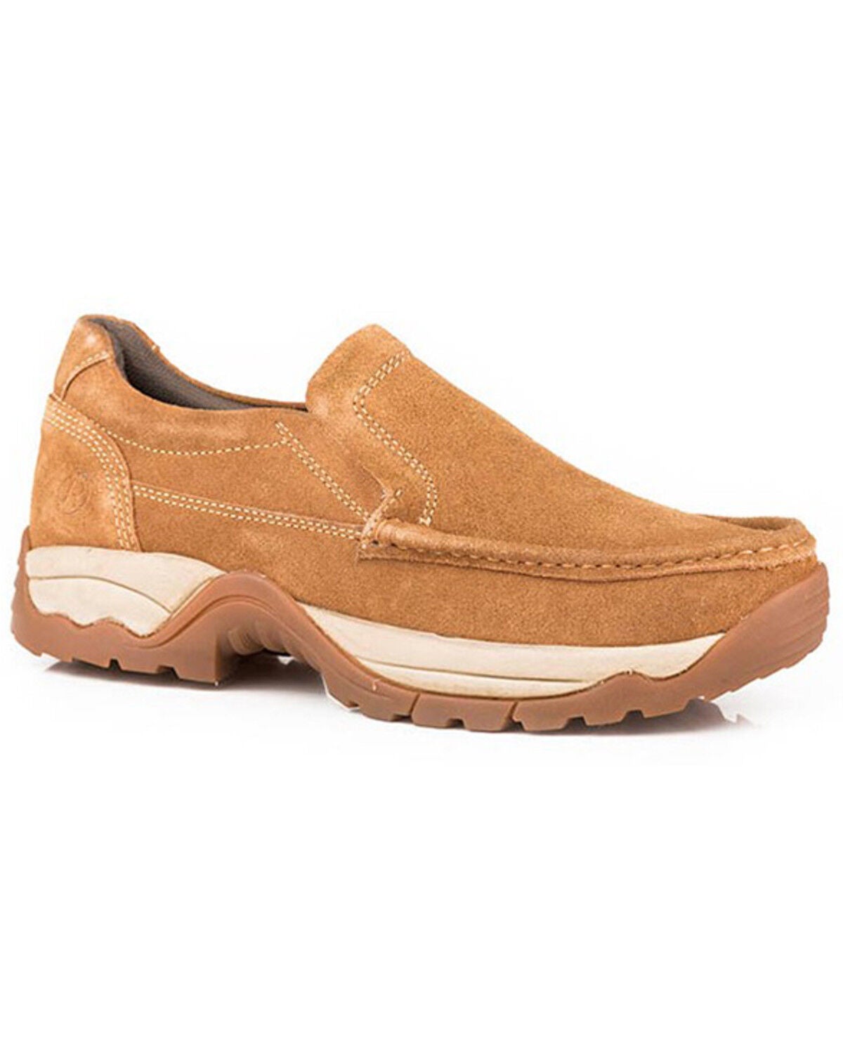 Roper Men's Maverick Slip-On Shoe - Moc Toe, Tan, hi-res