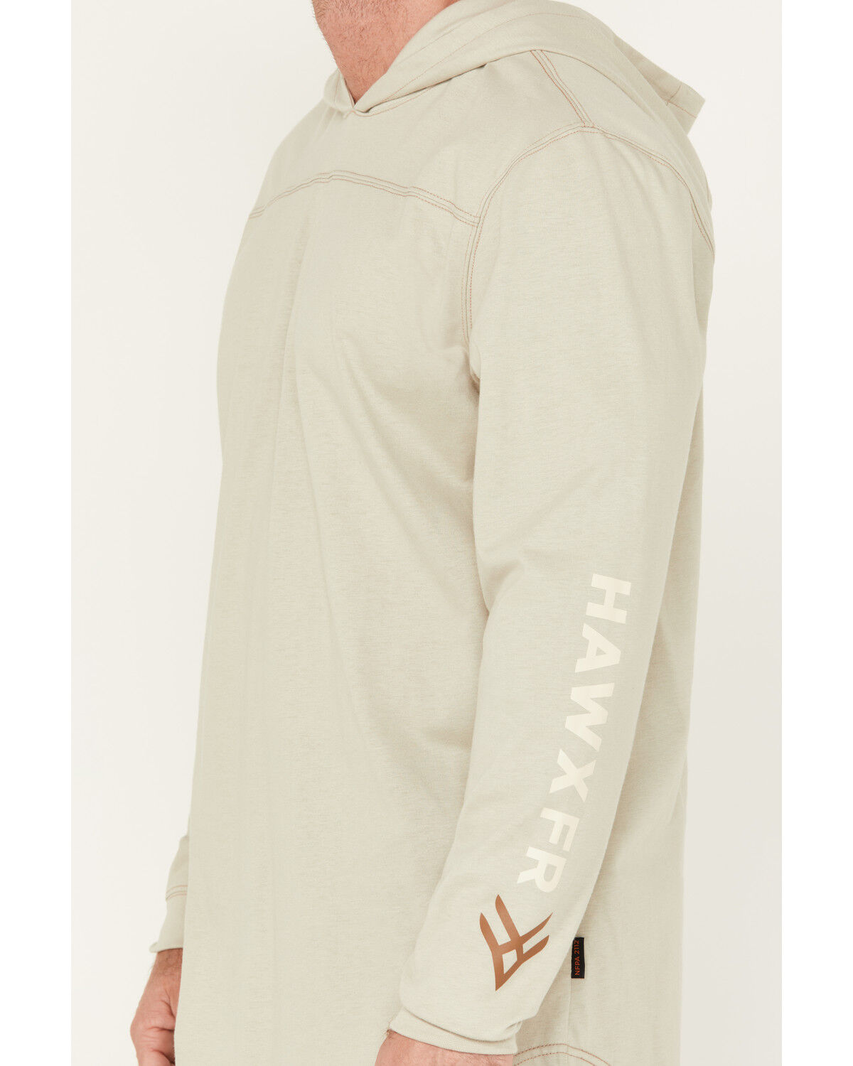 Image #3 - Hawx Men's FR Logo Hooded Long Sleeve Shirt, Taupe, hi-res