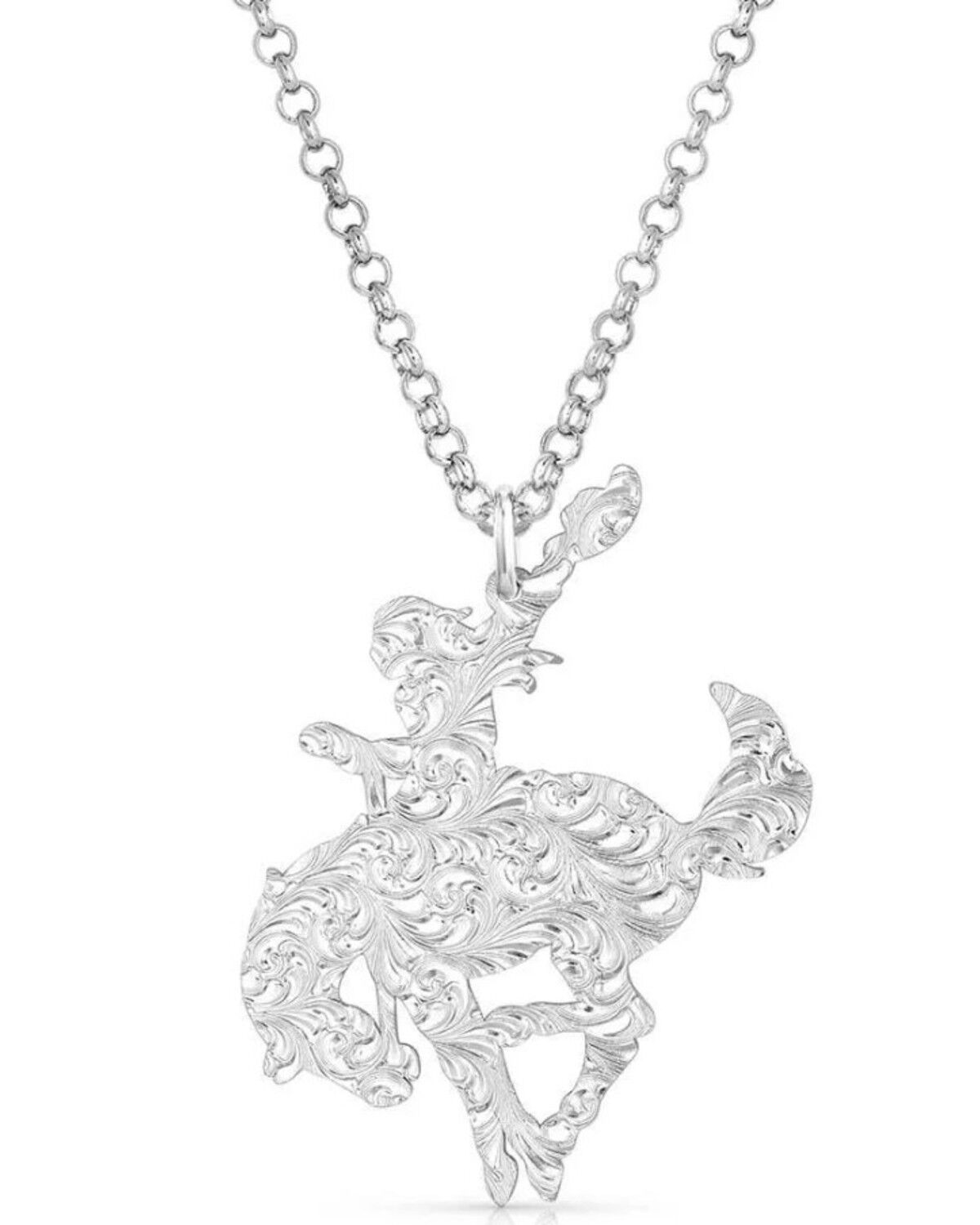 Image #2 - Montana Silversmiths Women's Cowgirl Bronc Rider Necklace, Silver, hi-res