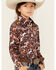 Image #2 - Cowgirl Hardware Girls' Floral Horse Print Long Sleeve Snap Western Shirt, , hi-res