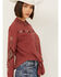 Image #2 - Shyanne Women's Embroidered Long Sleeve Tie Front Pearl Snap Shirt, Rust Copper, hi-res
