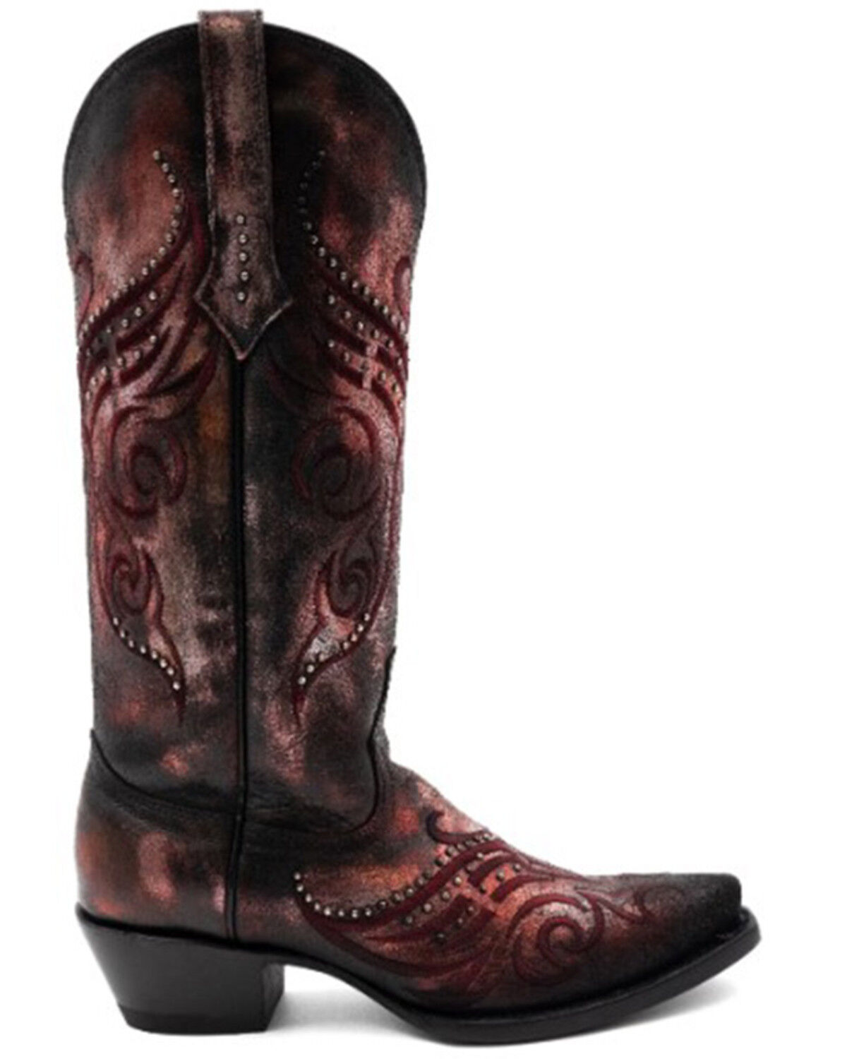 Image #2 - Ferrini Women's Masquerade Western Boots - Snip Toe, Red, hi-res