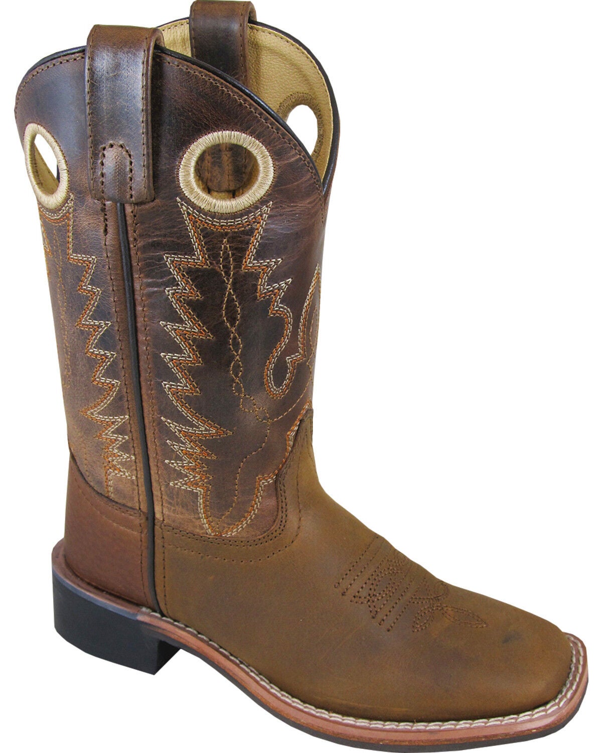Image #1 - Smoky Mountain Boys' Jesse Western Boots - Broad Square Toe, Brown, hi-res