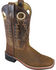 Image #1 - Smoky Mountain Boys' Jesse Western Boots - Broad Square Toe , Brown, hi-res