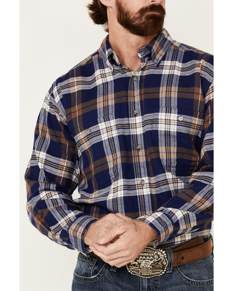 Wrangler Rugged Wear Men's Ridge Flannel Long Sleeve Western Shirt