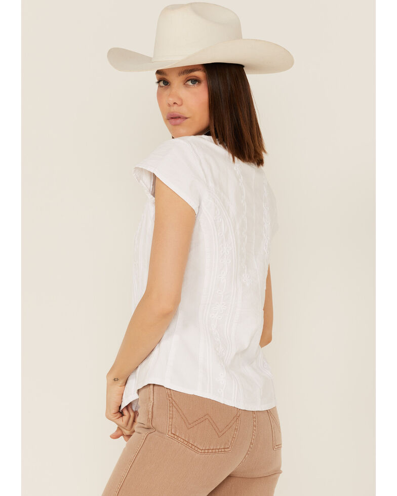 Scully Cap Sleeve Peruvian Cotton Top, White, hi-res