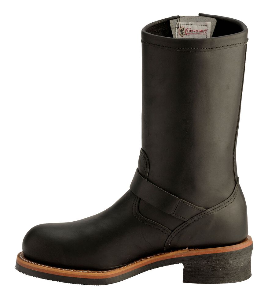 Chippewa Engineer Boots - Steel Toe, Black, hi-res