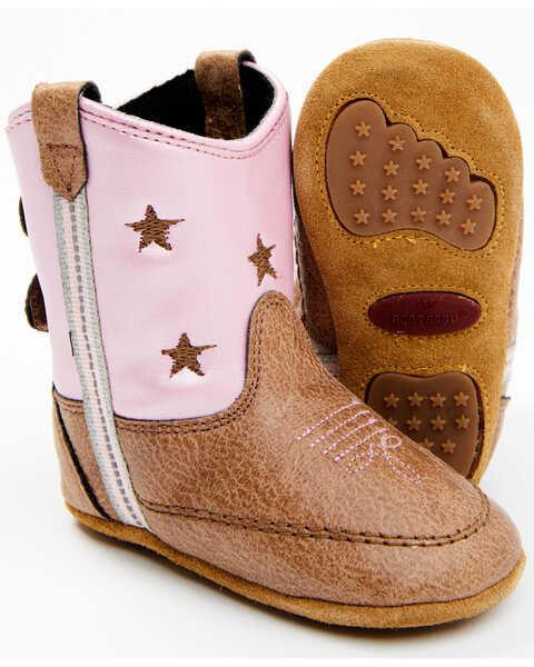 Shyanne Infant Girls' Poppet Little Star Western Boots - Round Toe, Brown/pink, hi-res