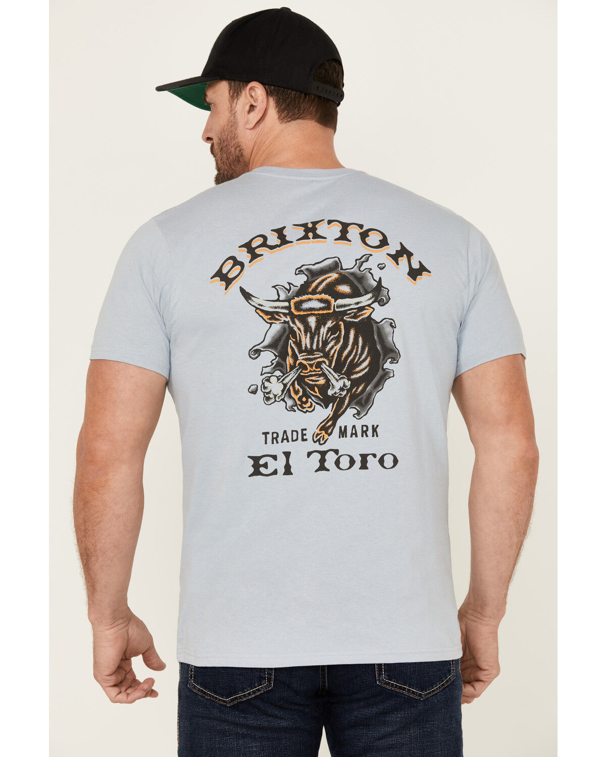 Image #4 - Brixton Men's El Toro Short Sleeve Graphic T-Shirt, Light Blue, hi-res