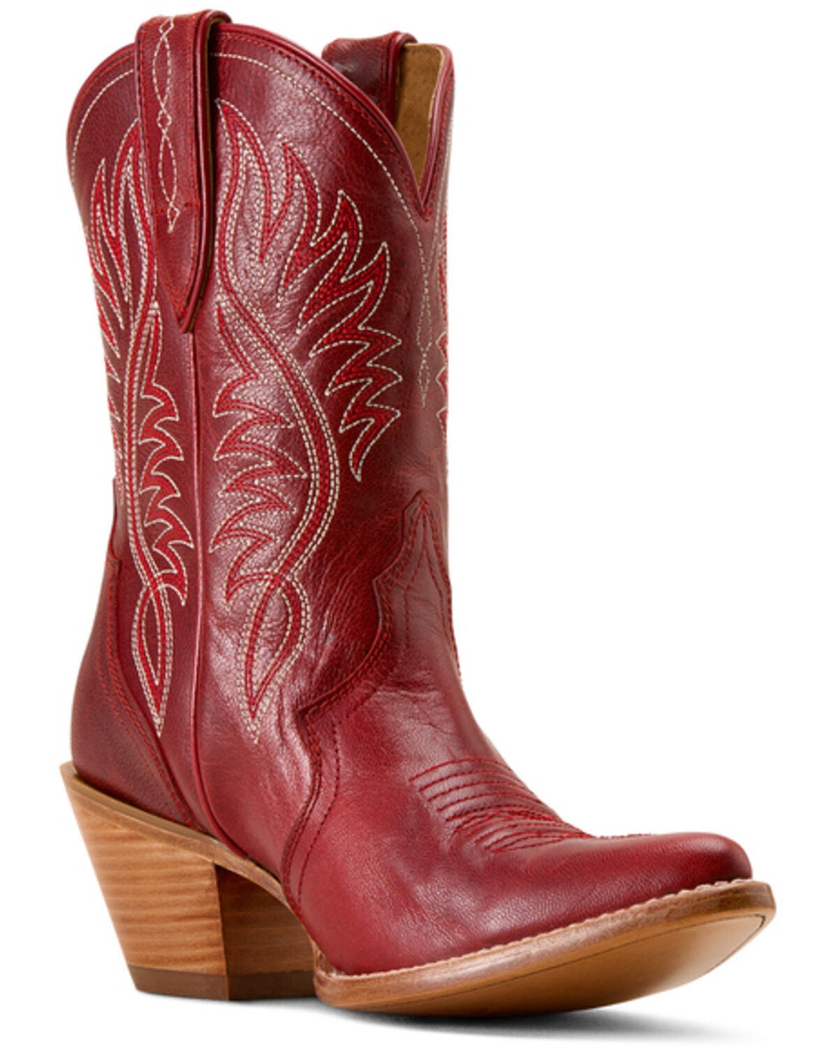 Ariat Women's Julietta Western Booties - Round Toe, Red, hi-res