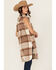 Image #4 - 26 International Women's Plaid Print Long Vest, Brown, hi-res