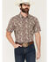 Image #1 - Cody James Men's Rusted Gate Paisley Print Short Sleeve Snap Western Shirt - Tall, Brown, hi-res