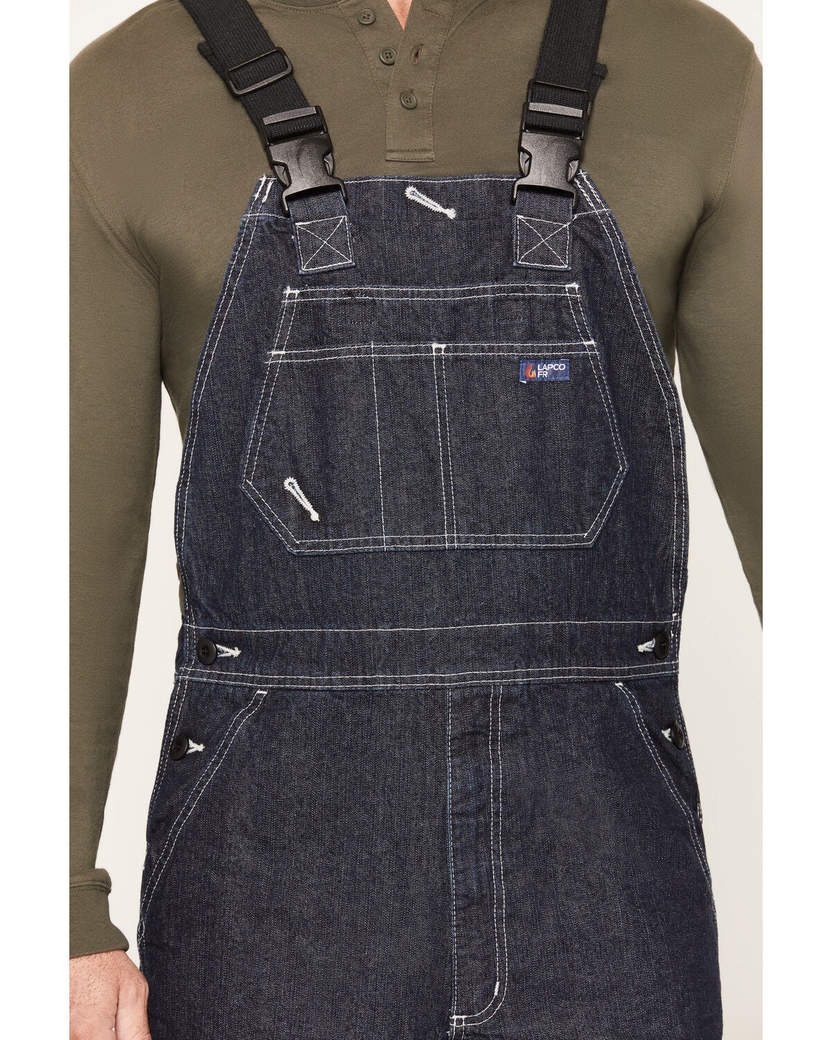 Image #2 - Lapco Men's FR Denim Bib Overalls, Blue, hi-res