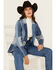 Image #1 - Wrangler x Lainey Wilson Women's Patchwork Denim Blazer, Blue, hi-res