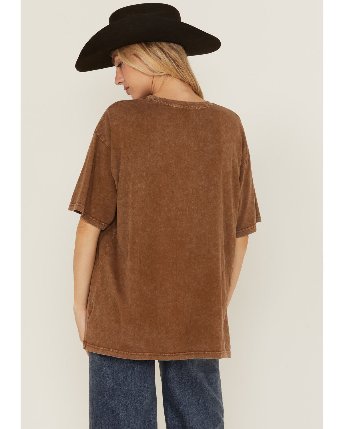 Image #4 - Ariat Women's Wild West Cowboy Short Sleeve Oversized Graphic Tee, Brown, hi-res