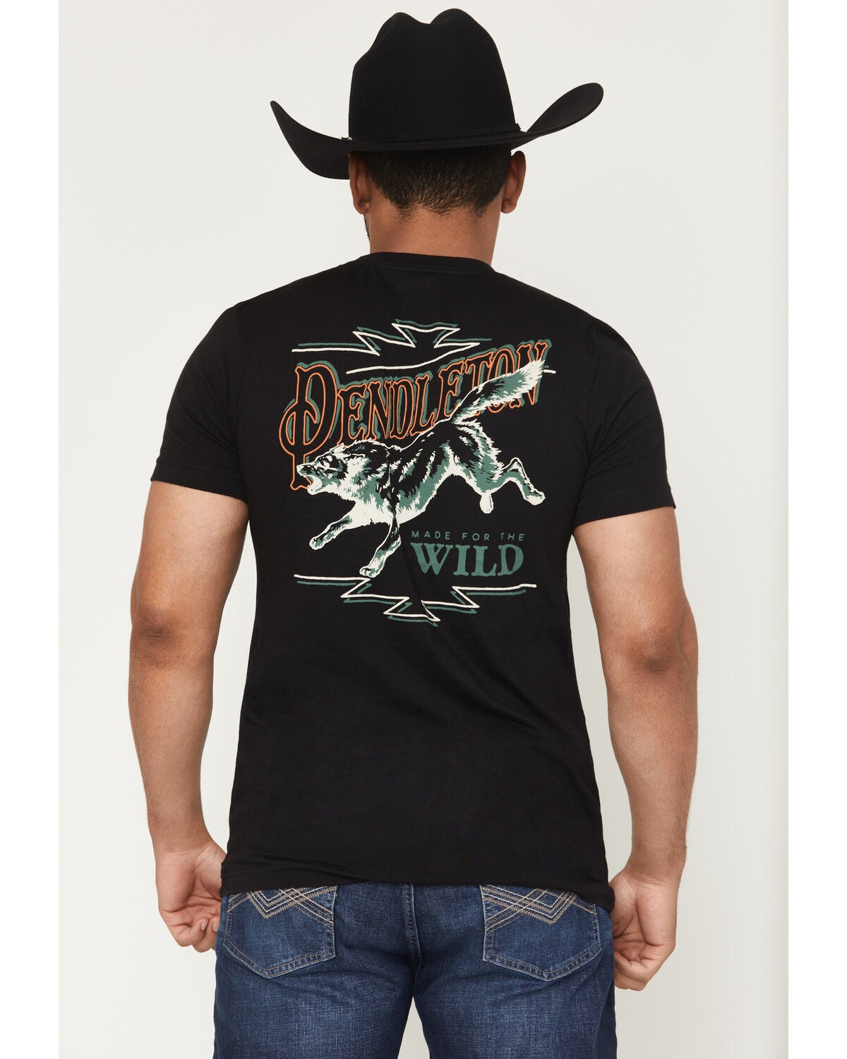 Pendleton Men's Wild Wolf Short Sleeve Graphic T-Shirt, Black, hi-res