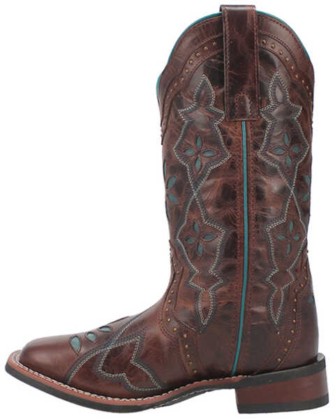 Image #3 - Laredo Women's Gillyann Western Boots - Broad Square Toe, Dark Brown, hi-res