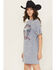 Image #2 - Rock & Roll Denim Women's Ramble On Short Sleeve Mini T-Shirt Dress, Blue, hi-res