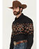 Image #2 - Panhandle Men's Longhorn Border Print Long Sleeve Snap Western Shirt, Black, hi-res