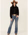 Image #2 - Cinch Women's Weave Pocket Long Sleeve Button Down Western Shirt, Black, hi-res
