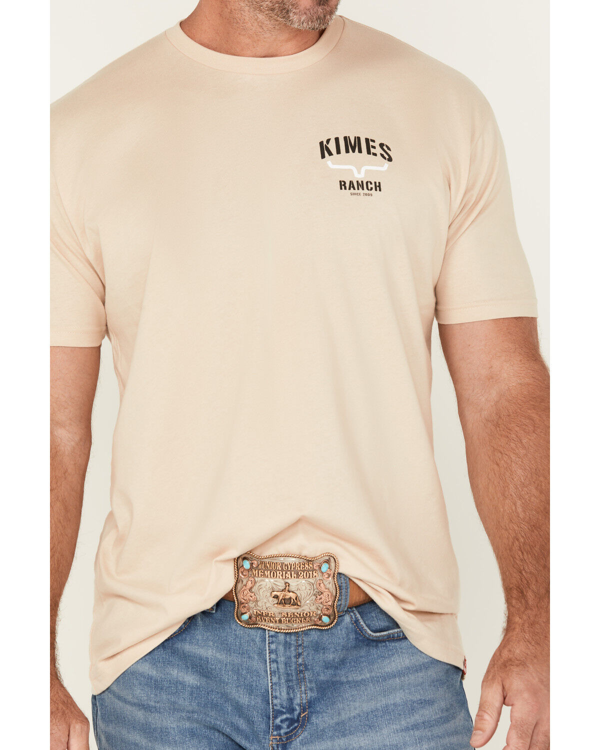 Image #4 - Kimes Ranch Men's Boot Barn Exclusive Logo Short Sleeve Graphic T-Shirt, Cream, hi-res