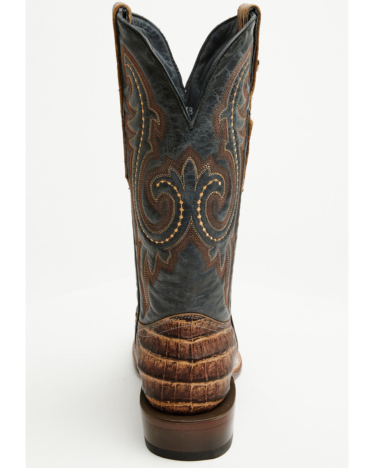 Image #5 - Tanner Mark Men's Exotic Caiman Print Western Boots - Broad Square Toe, Brown, hi-res