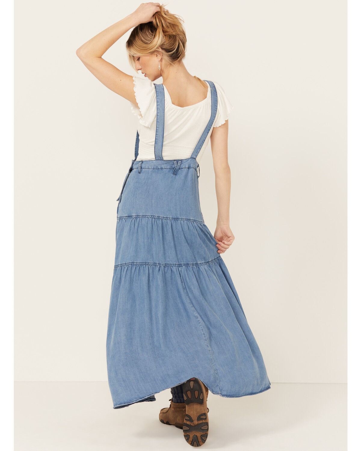 Image #4 - Vibrant Denim Women's Medium Wash Overall Denim Dress, Medium Wash, hi-res