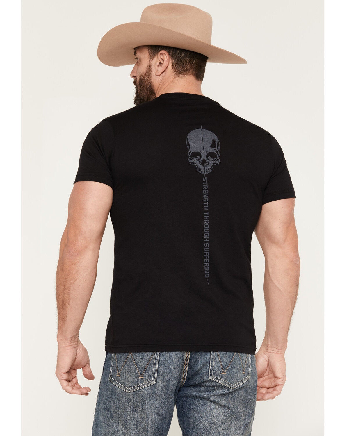 Grunt Style Men's Strength Through Suffering Short Sleeve Graphic T-Shirt - Big, Black, hi-res