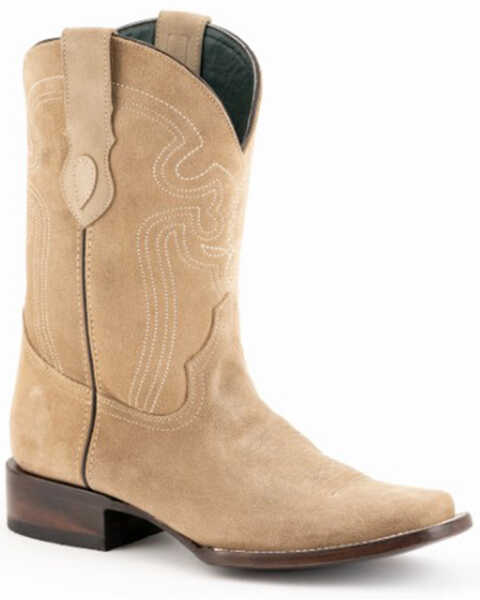 Ferrini Men's Roughrider Roughout Western Boots - Square Toe , Taupe, hi-res
