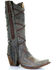 Corral Women's Braided Fringe Western Boots - Snip Toe, Blue, hi-res