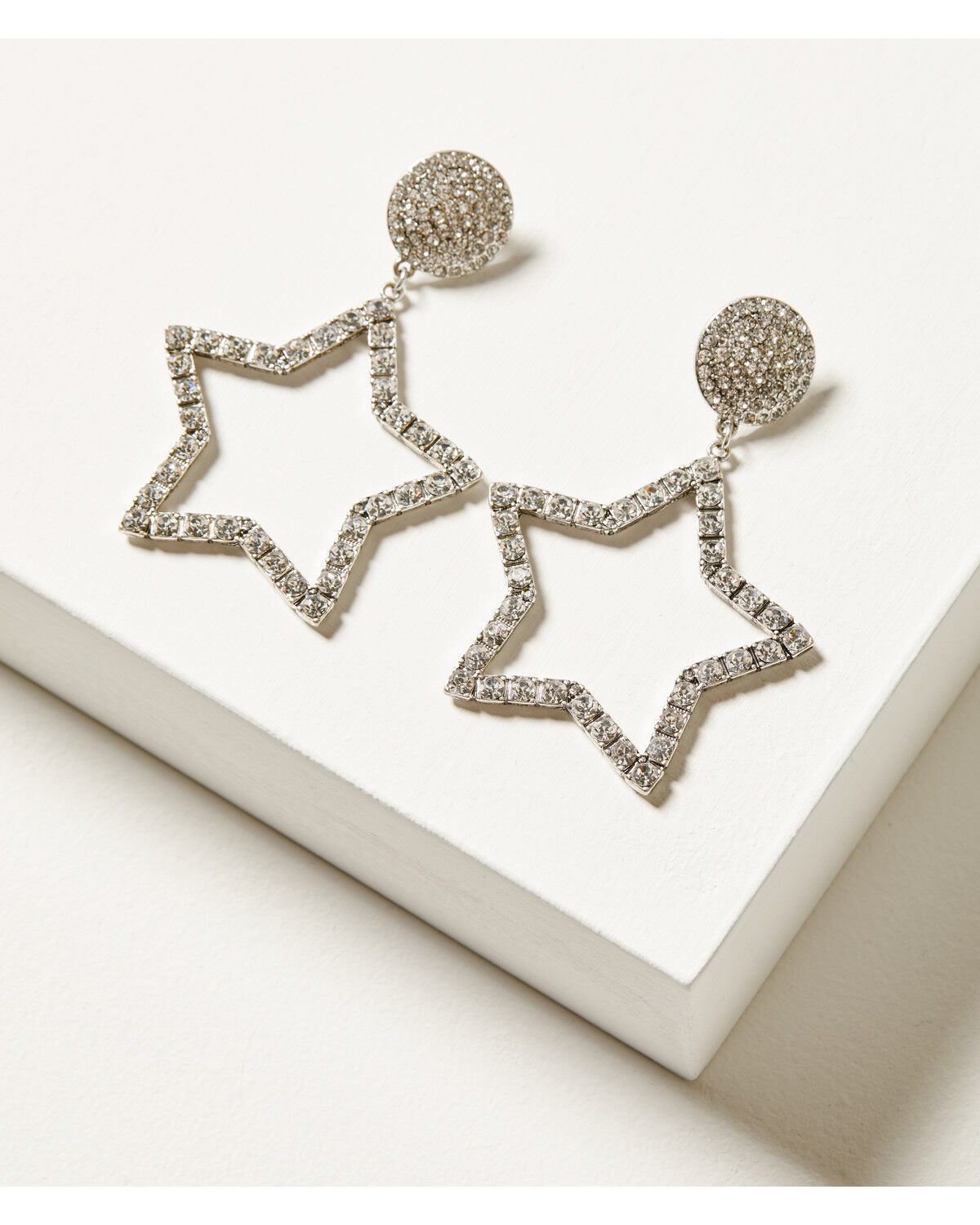 Image #1 - Idyllwind Women's Jeanette Star Rhinestone Earrings, Silver, hi-res