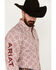Image #3 - Ariat Men's Boot Barn Exclusive Clifford Logo Twill Medallion Long Sleeve Button-Down Western Shirt, Red, hi-res