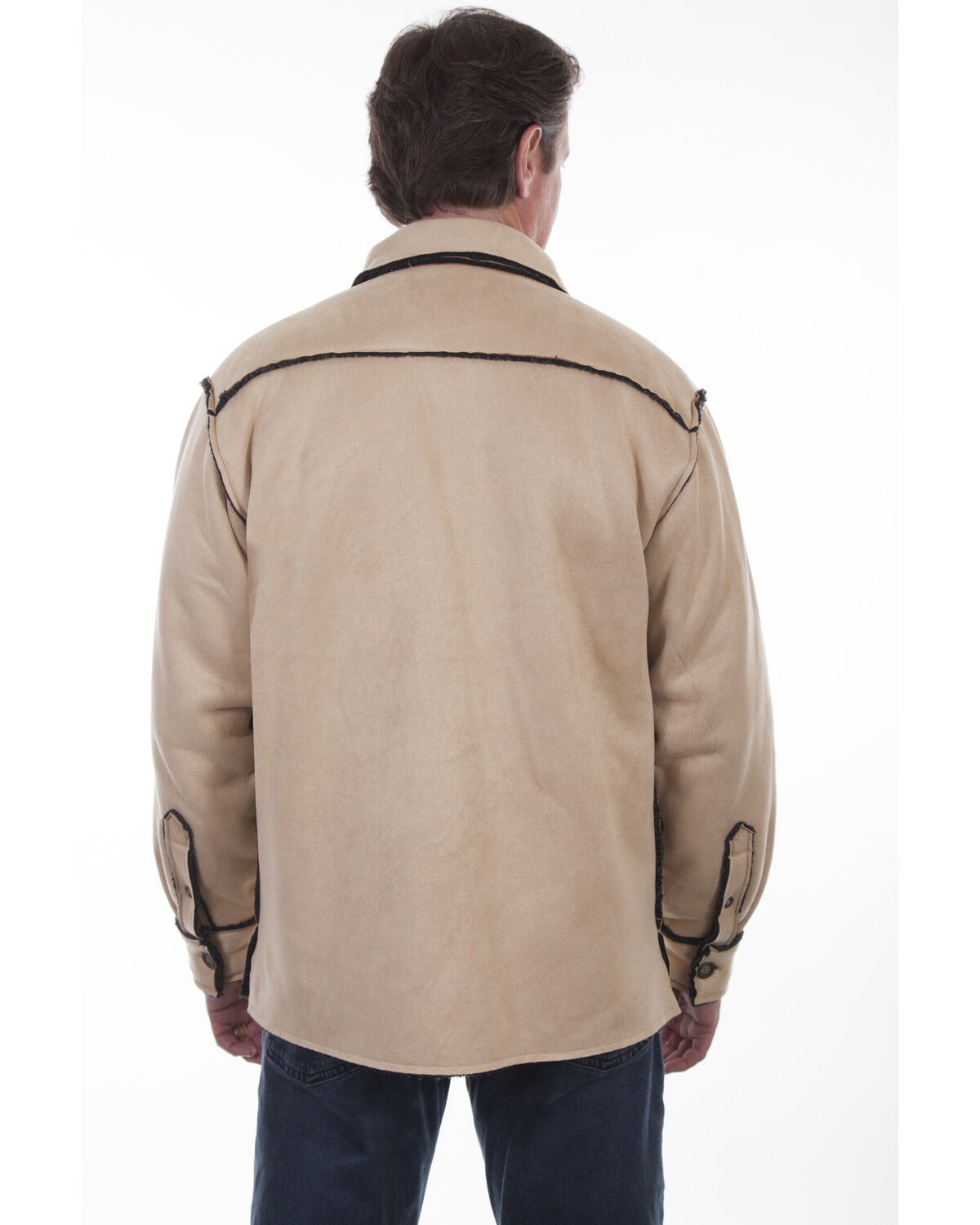 Image #2 - Scully Men's Faux Sherpa Lined Jacket, Tan, hi-res