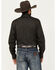 Image #4 - Cinch Men's Diamond Print Long Sleeve Pearl Snap Western Shirt, Black, hi-res