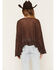 Image #4 - Wild Moss Women's Solid Mesh Poncho Top, Brown, hi-res