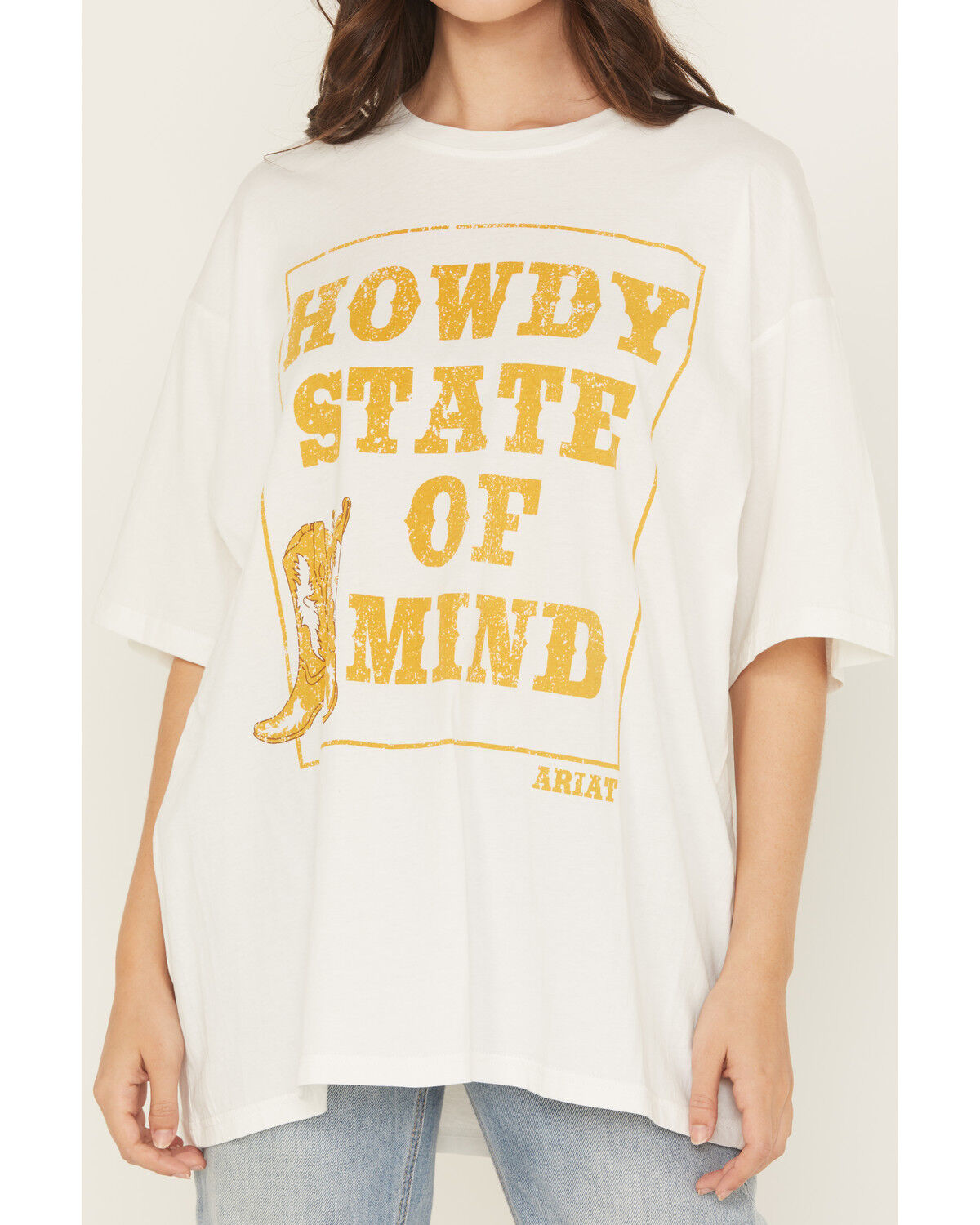 Image #3 - Ariat Women's Howdy Mind Short Sleeve Graphic Tee, Cream, hi-res