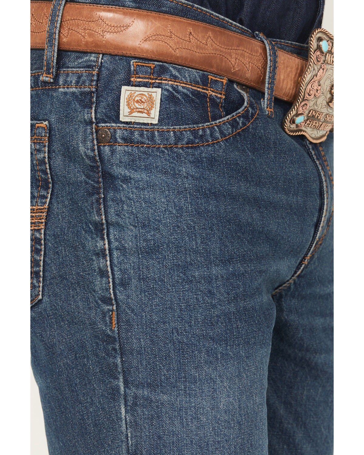 Image #2 - Cinch Men's Ian Dark Wash Slim Bootcut Rigid Denim Jeans, Dark Wash, hi-res