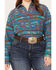 Image #3 - Ariat Women's Southwestern Print Billie Rae Long Sleeve Button Down Western Shirt - Plus, Teal, hi-res
